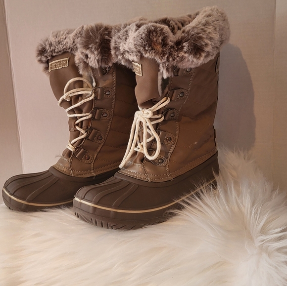 London Fog Kids Fur-Lined Winter Boots - Brown - Picture 1 of 5